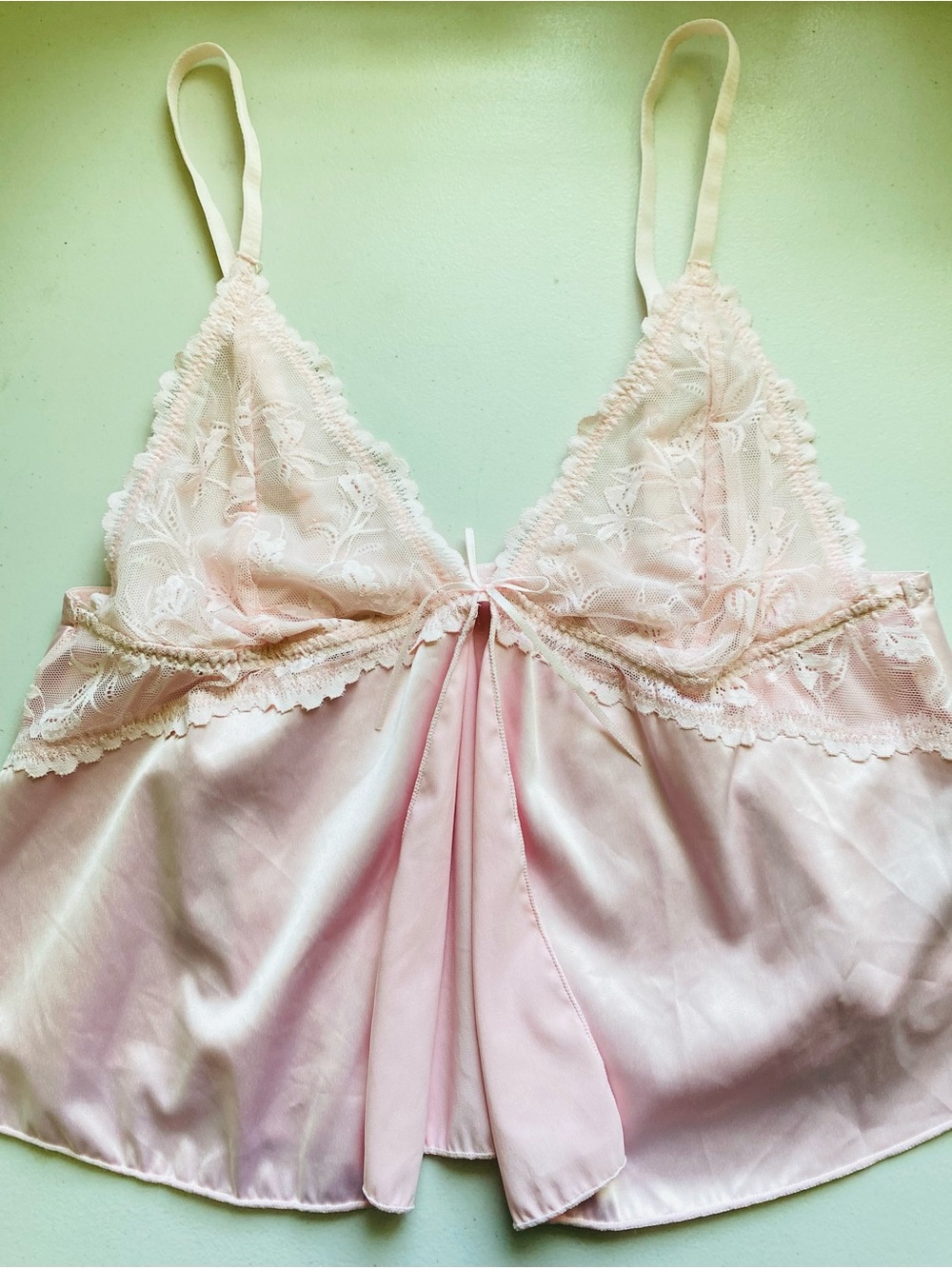 Babydoll Satin and lace Top Size M Coquette Y2K